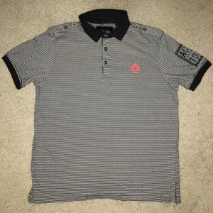 Sean John Men's Black Striped Polo Shirt